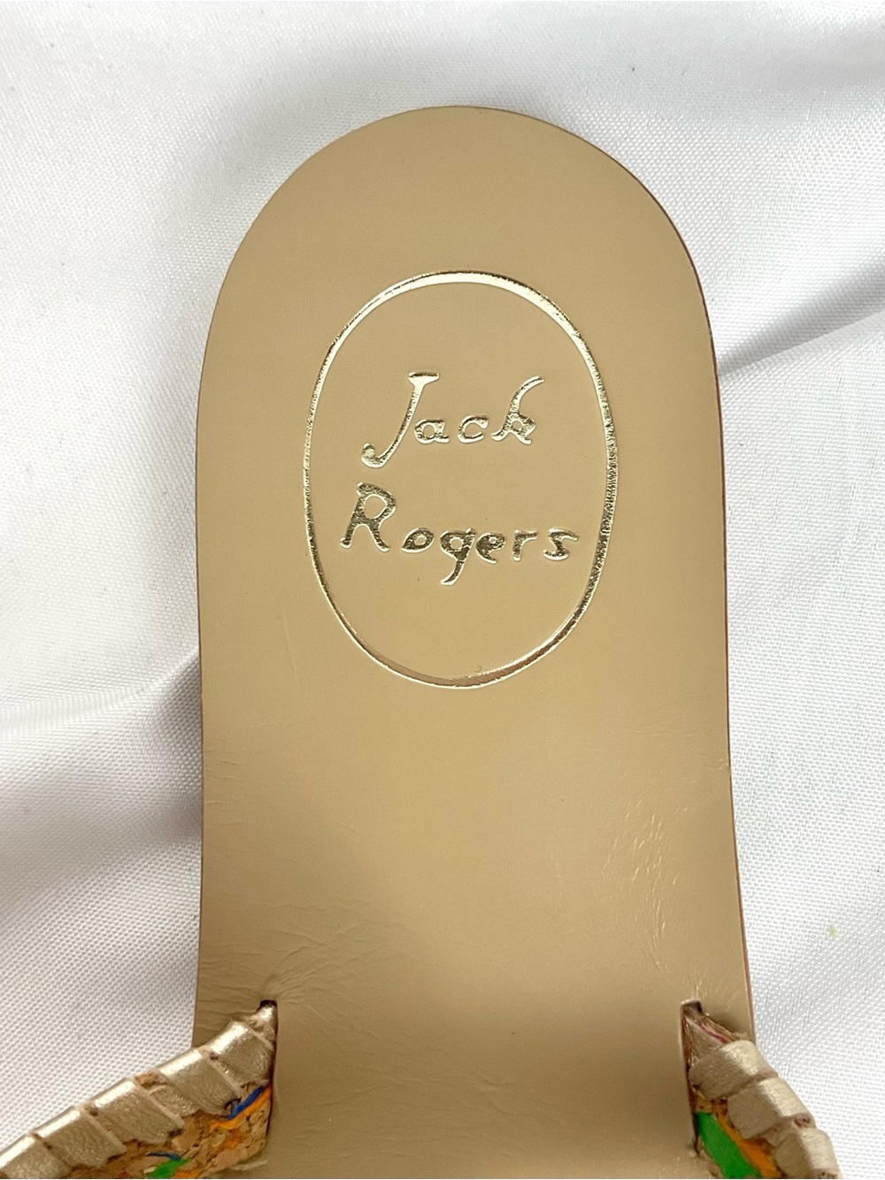 Jack Rogers Georgica Sandals Cork Multicolor Rainbow Accents Sz 7 - Picture 4 of 8